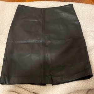 Leather pencil skirt